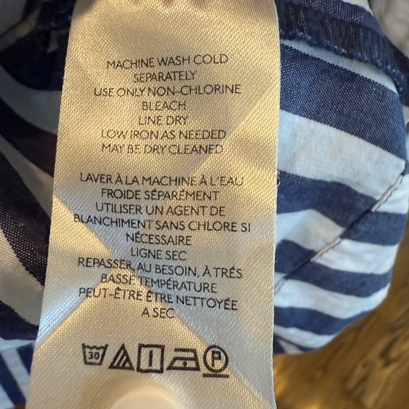 By Anthropologie Darcey Striped Blue and White Women's popover top XL - Picture 6 of 9